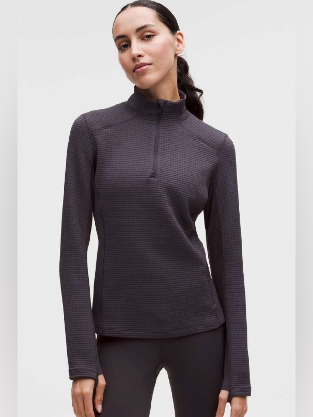 NWT Lululemon Waffle-Knit Half-Zip Long-Sleeve Atmospheric Purple